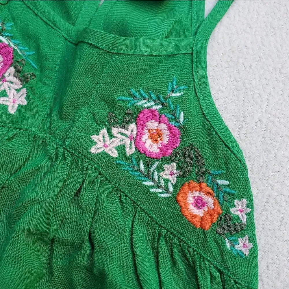 Crazy 8 green floral boho dress Size 12-18 Months